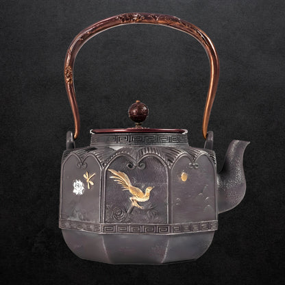 8-Sided Diamond Cast Iron Teapot