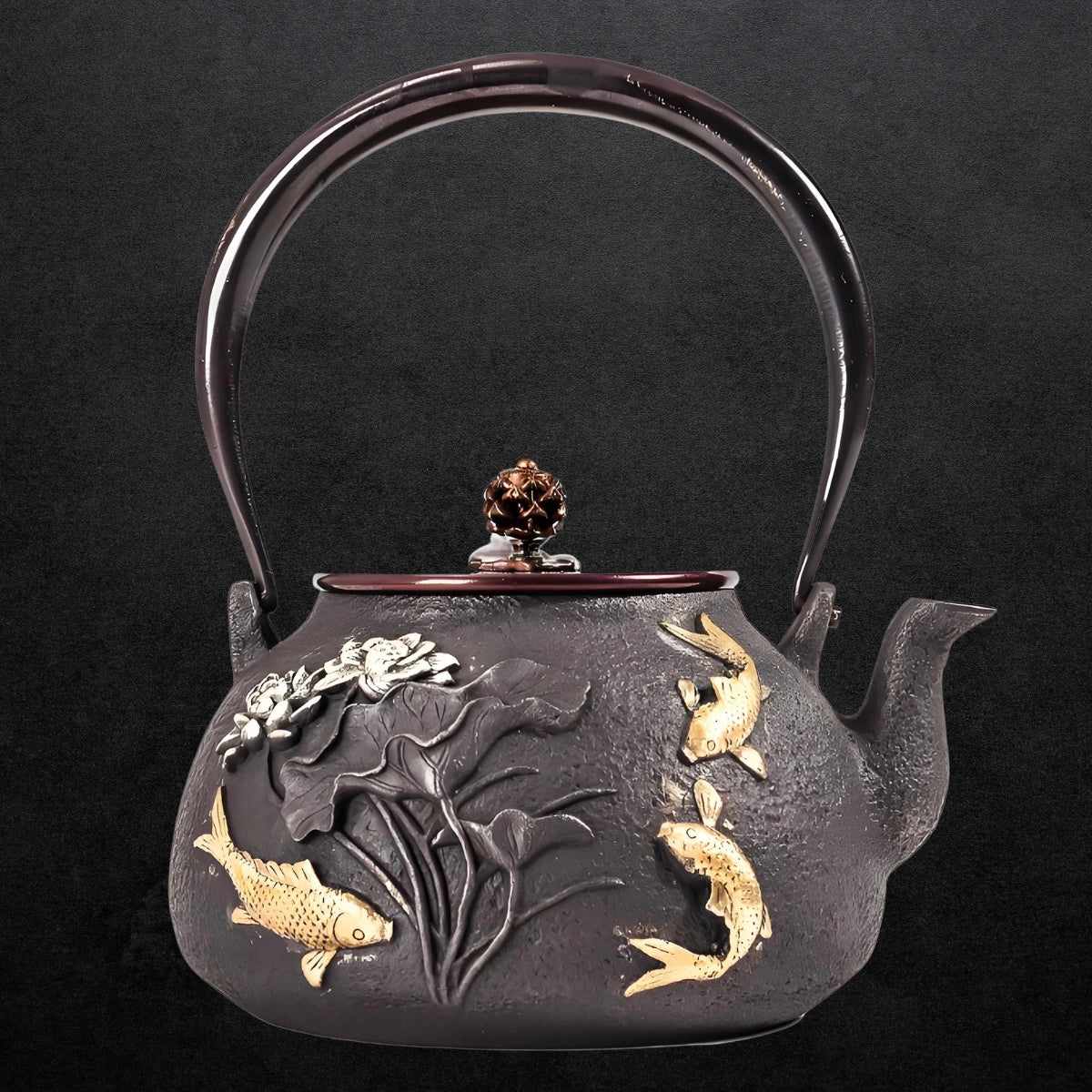 Fish and Lotus Cast Iron Teapot Sets